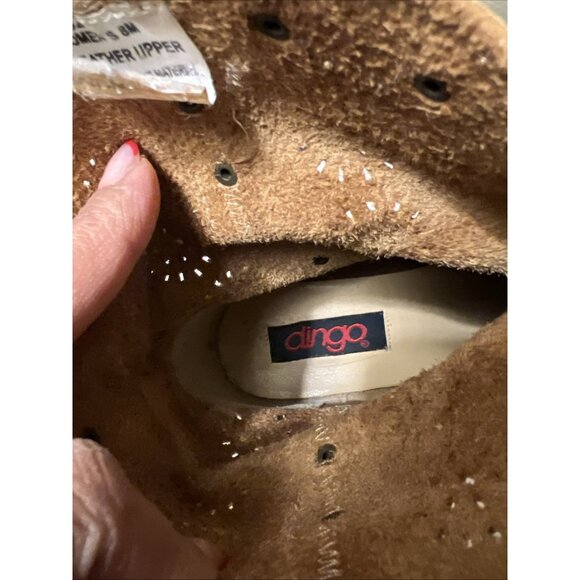 VTG Dingo Brown Studded Heeled Western Cowgirl Boots Size 8 Women’s - Picture 9 of 9